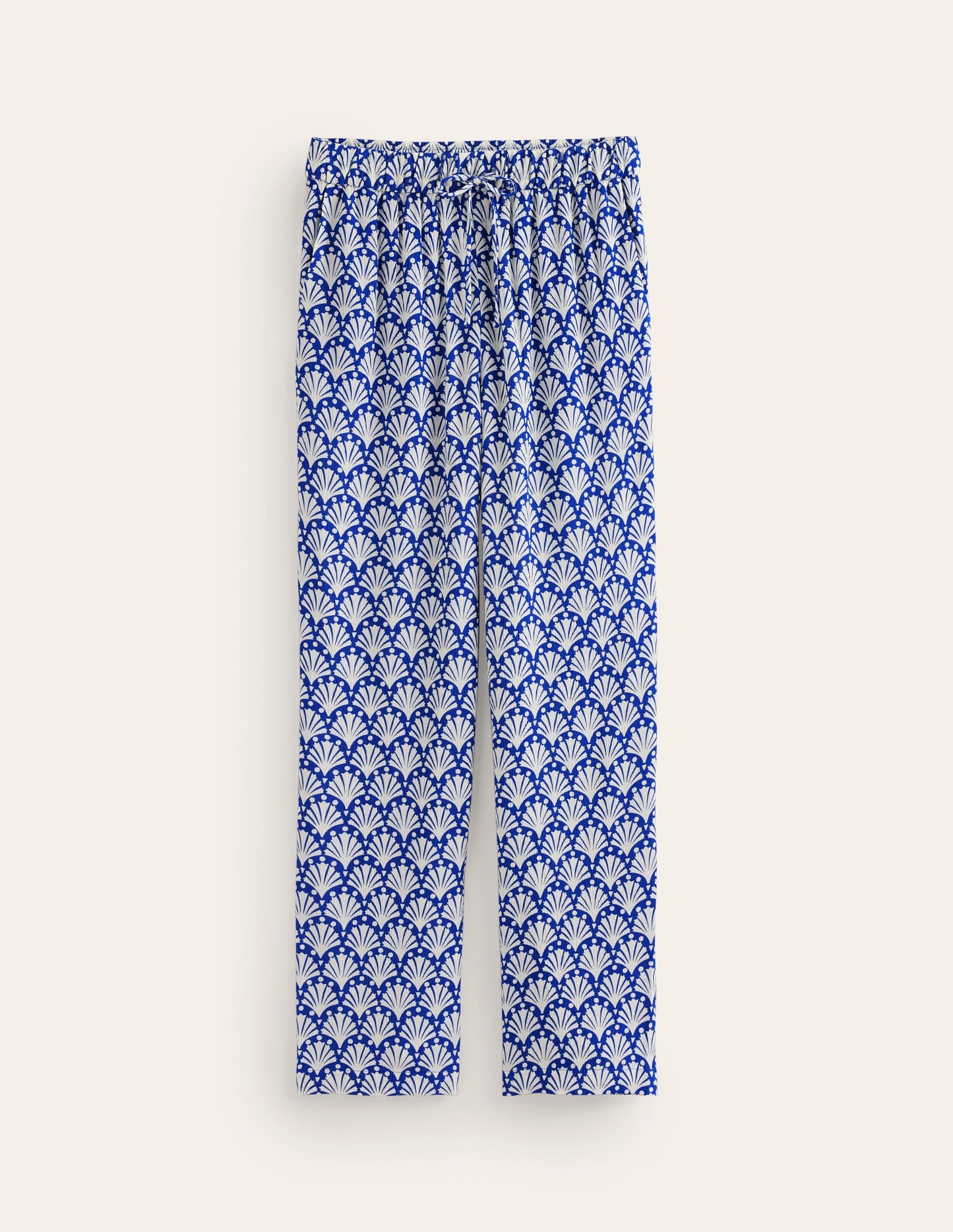 Crinkle Tapered Trousers-Surf the Web and Ivory, Shells