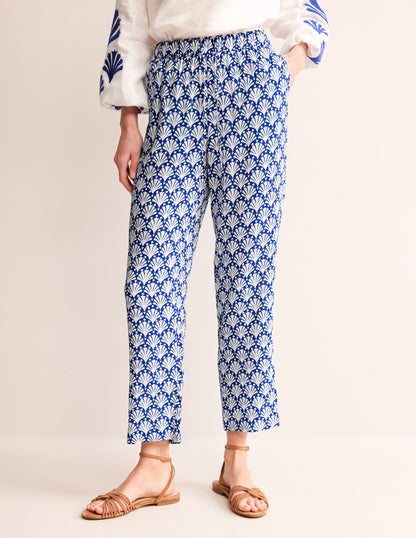 Crinkle Tapered Trousers-Surf the Web and Ivory, Shells-4