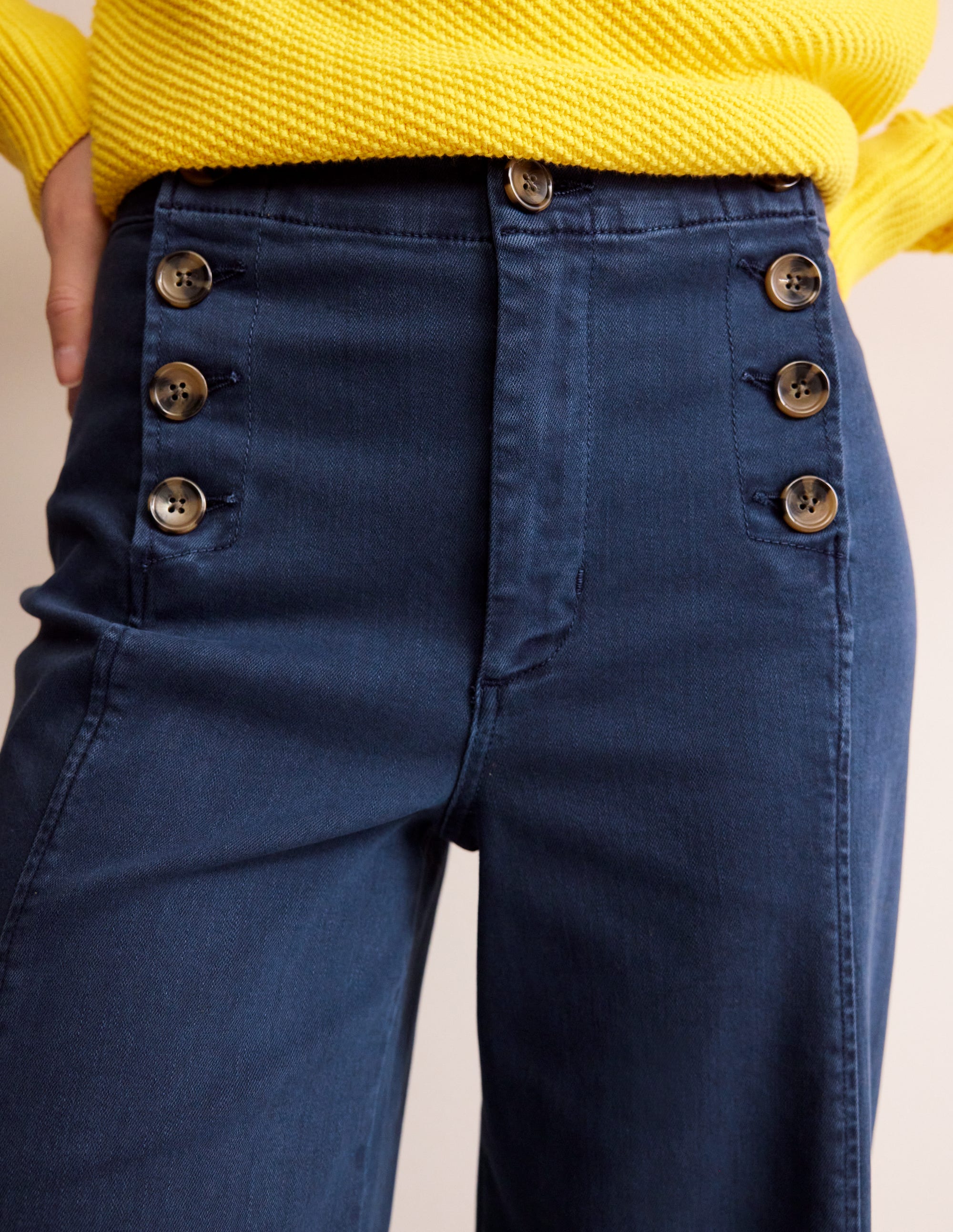 Sailor Wide Leg Trousers-Navy - Image 2