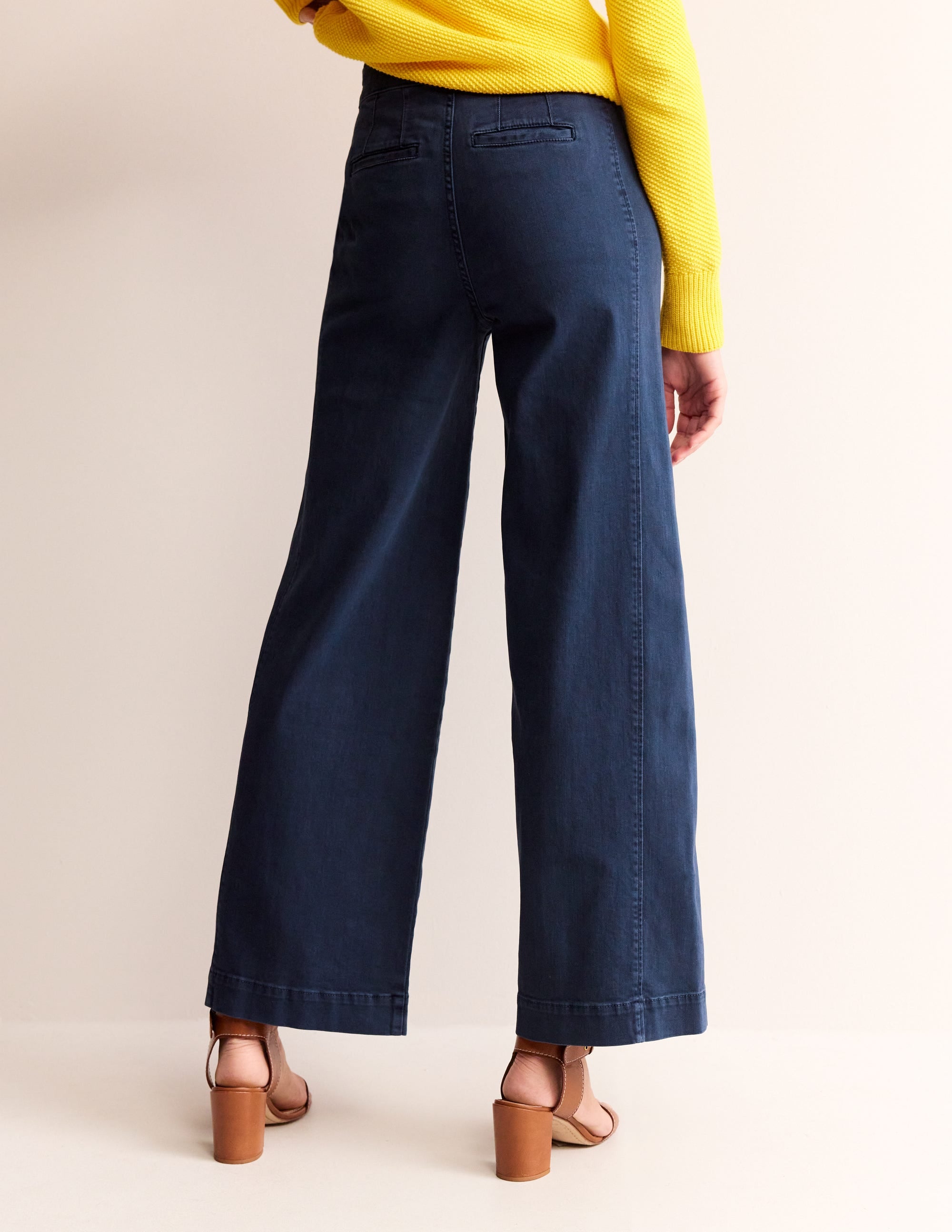 Sailor Wide Leg Trousers-Navy - Image 3