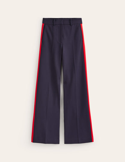 Westbourne Ponte Trousers-Navy, Red Stripe