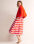 Isabella Cotton Sateen Skirt-Fiesta and Orchid Pink Stripe