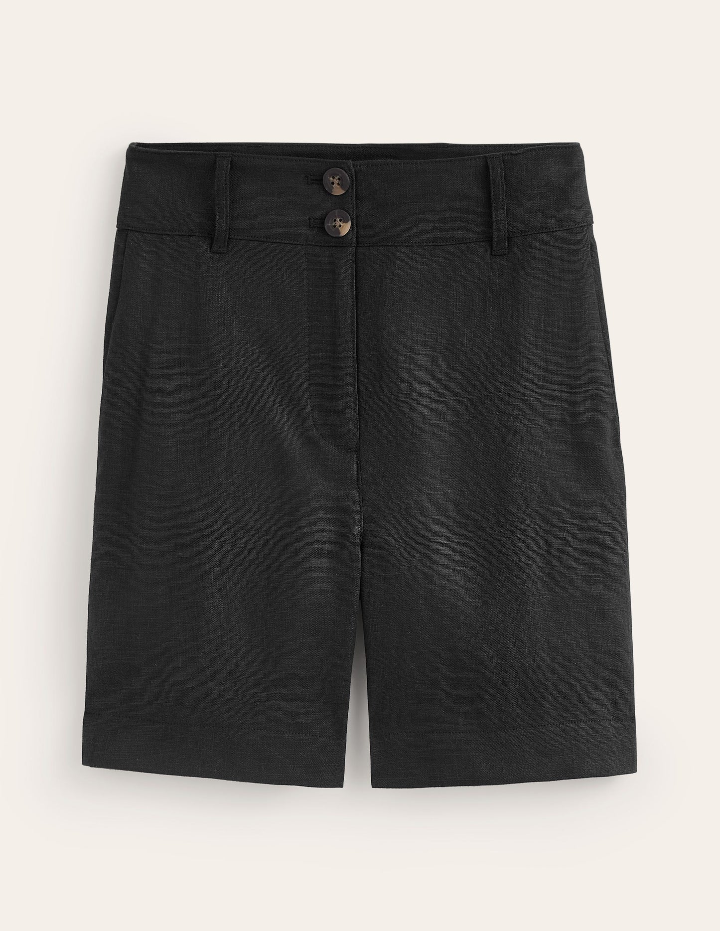 Westbourne Linen Shorts-Black