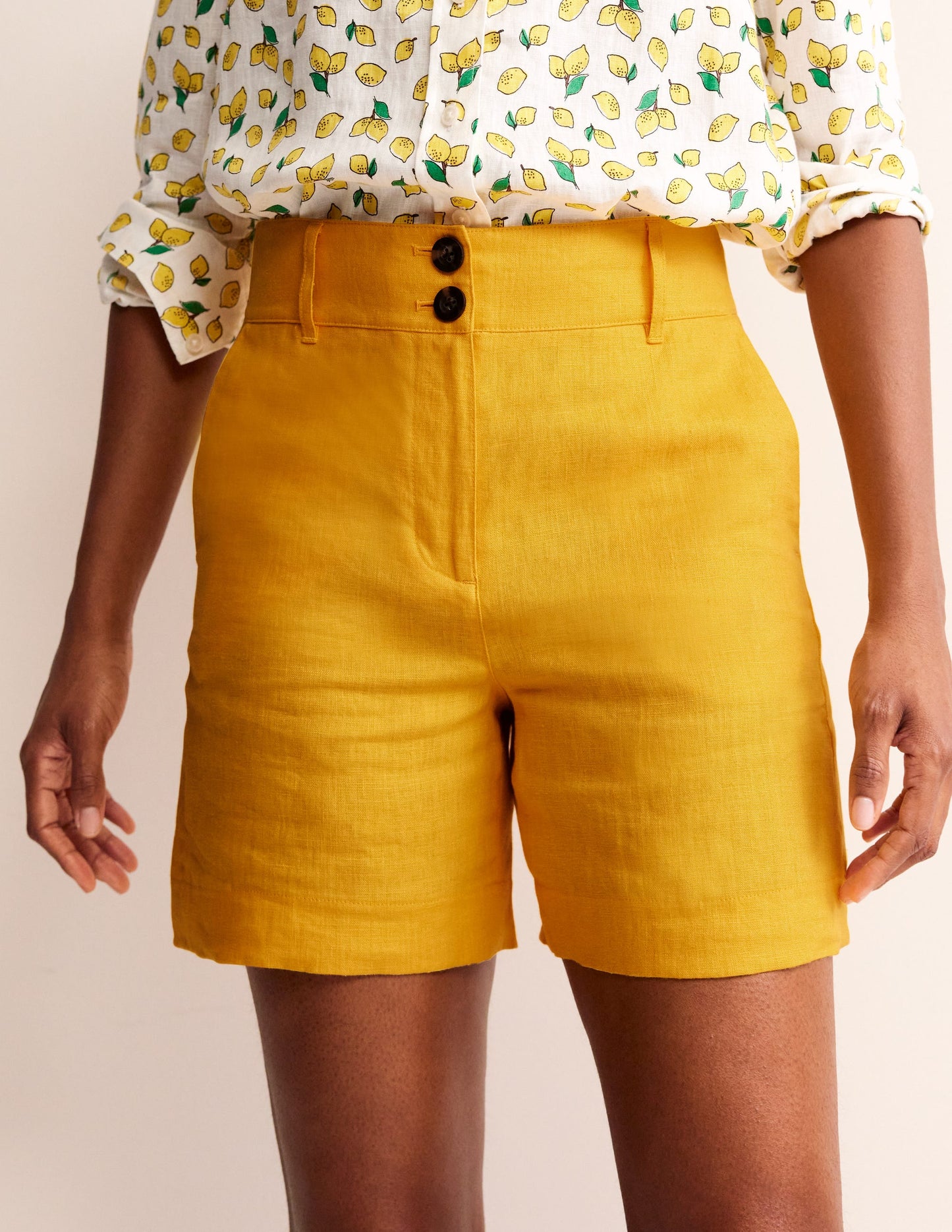 Westbourne Linen Shorts-Artisan Gold