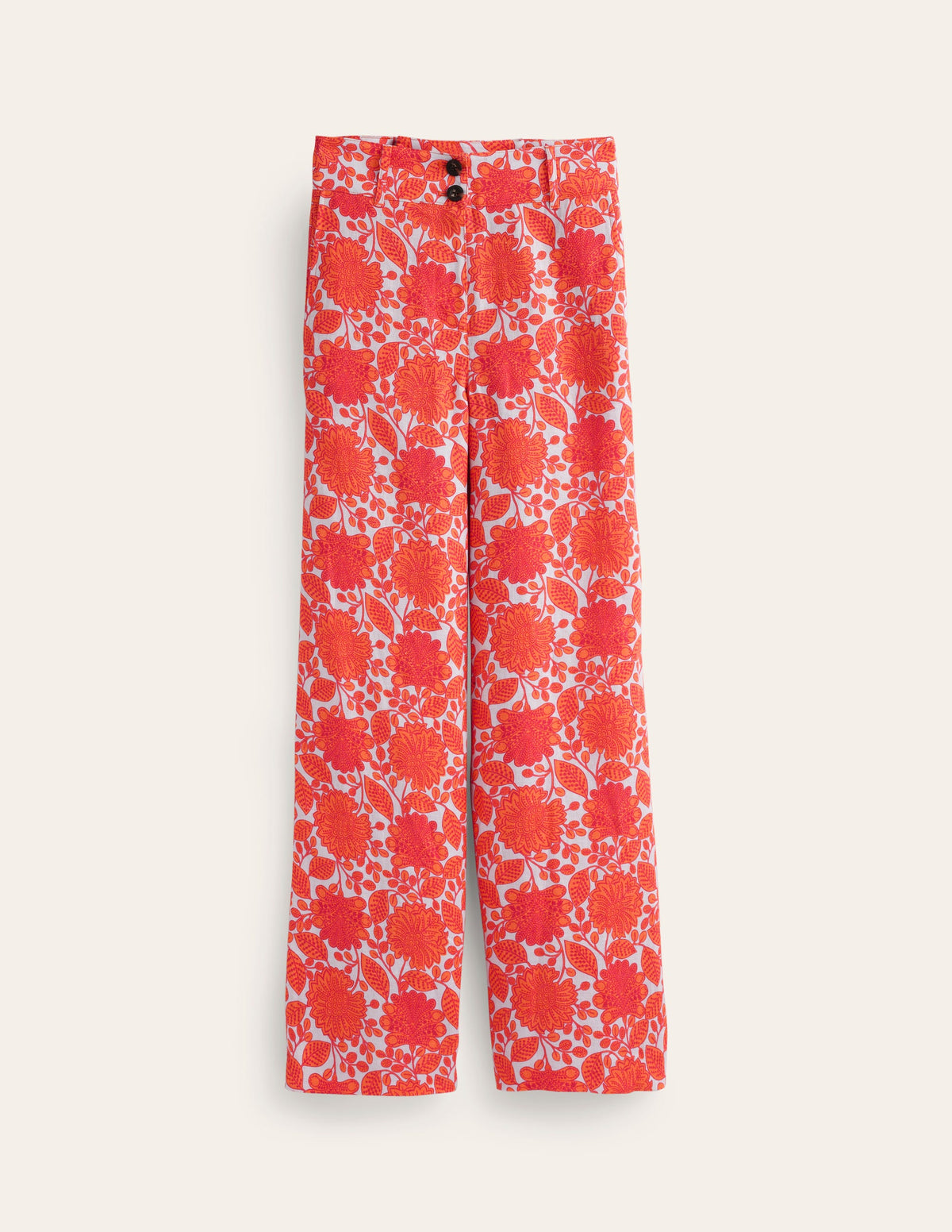Westbourne Linen Trousers-Firecracker, Gardenia Swirl-5