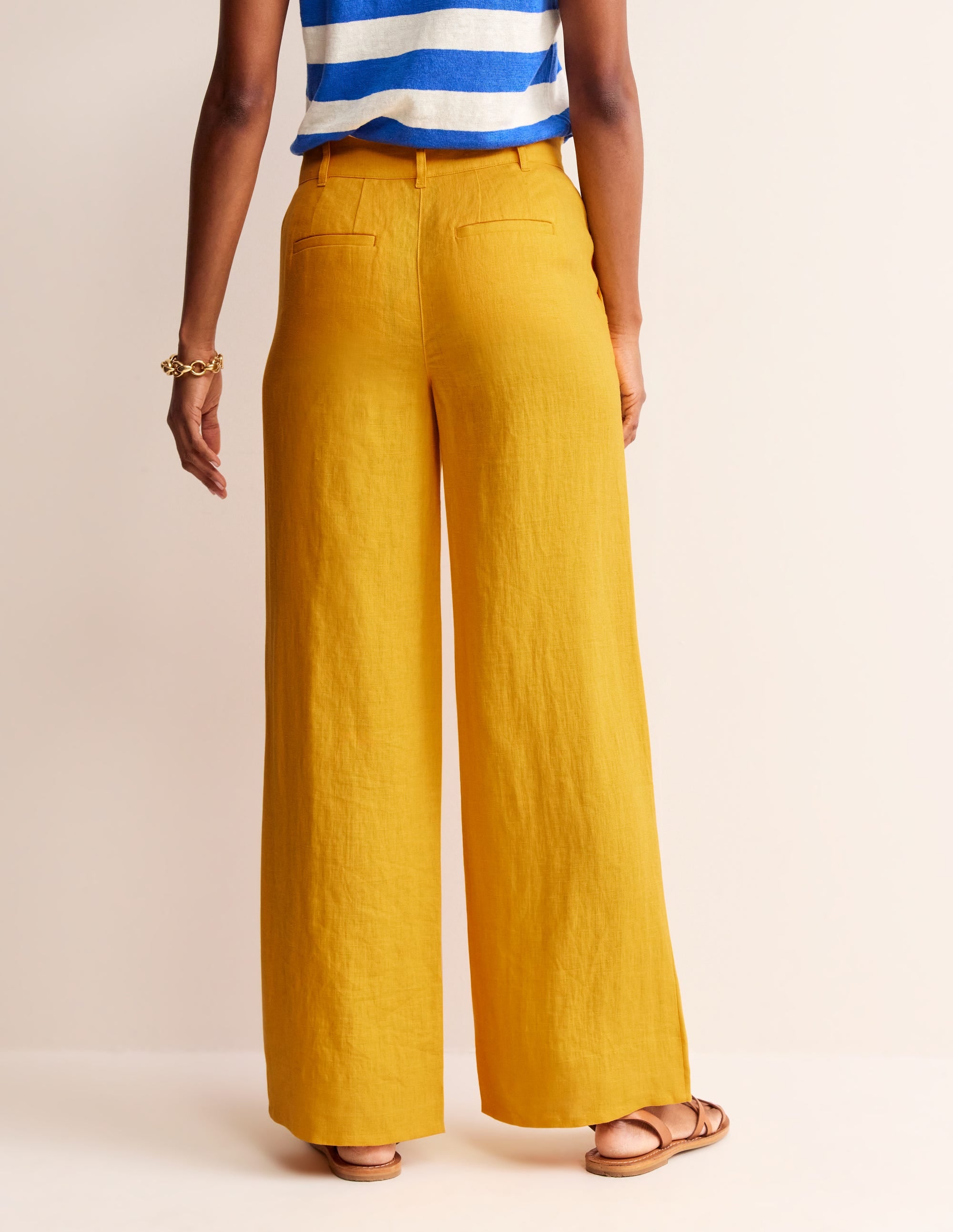 Westbourne Linen Trousers-Artisan Gold - Image 3
