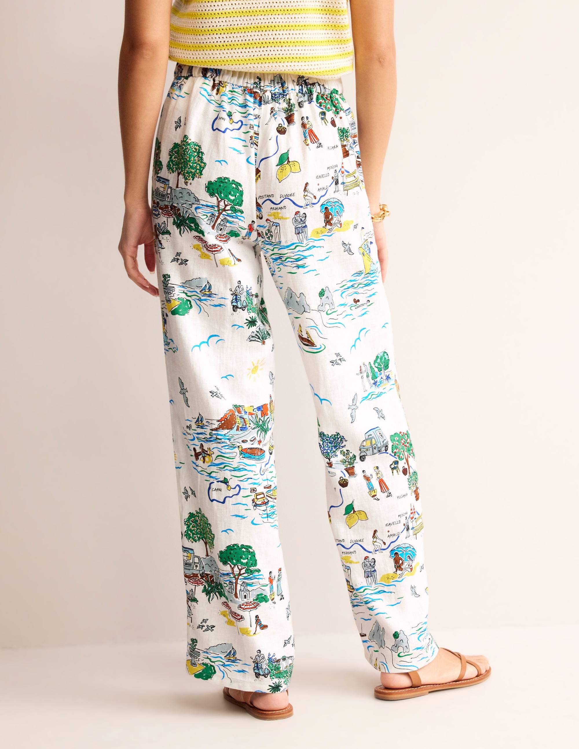 Hampstead Linen Trousers-Ivory, Amalfi - Image 3