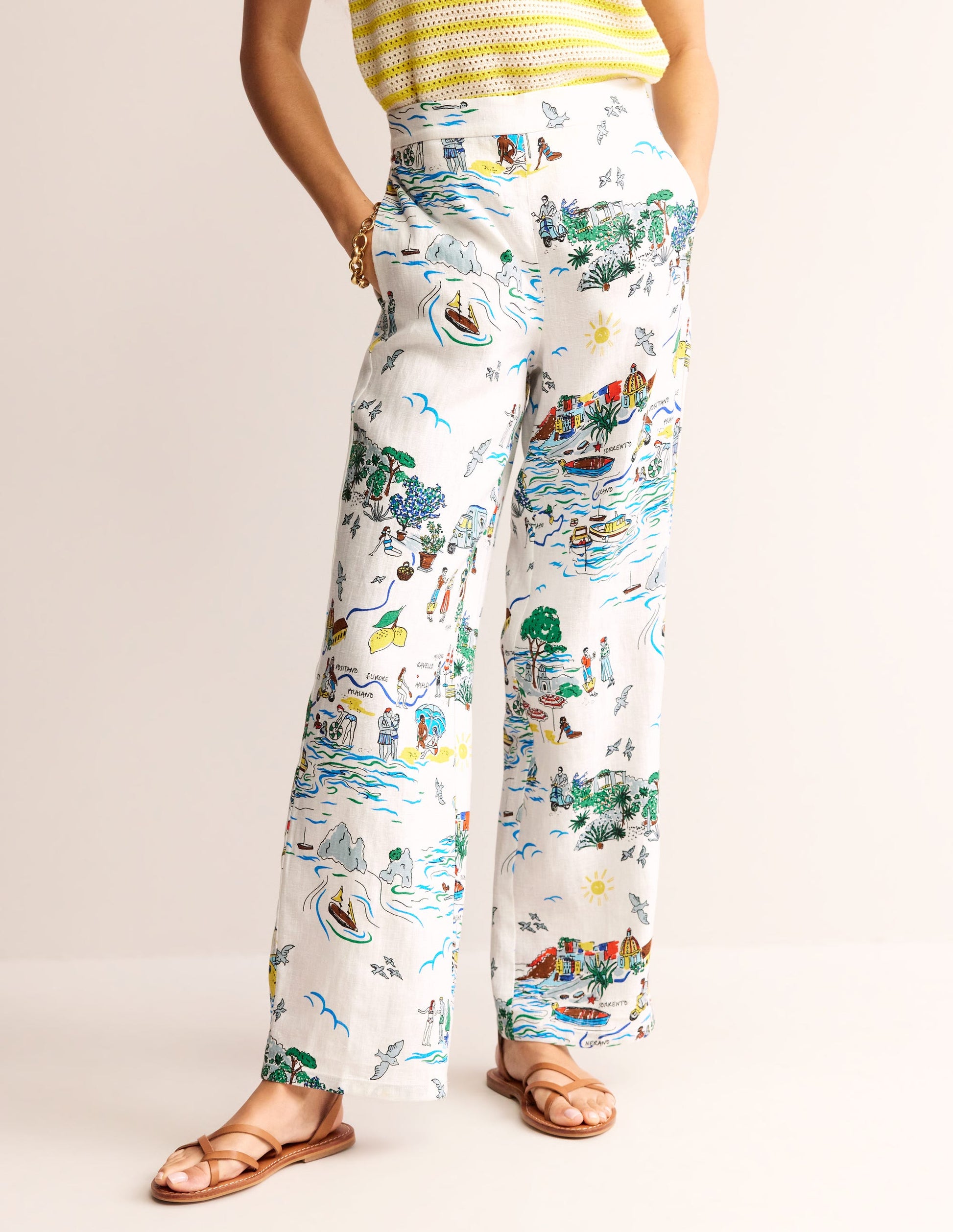 Hampstead Linen Trousers-Ivory, Amalfi-4
