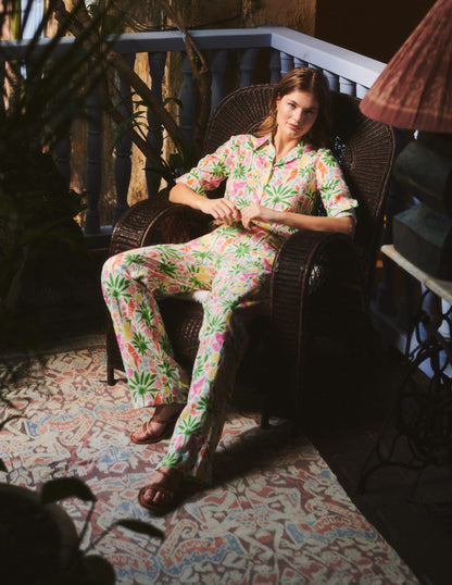 Hampstead Linen Trousers-Multi, Tropical Paradise