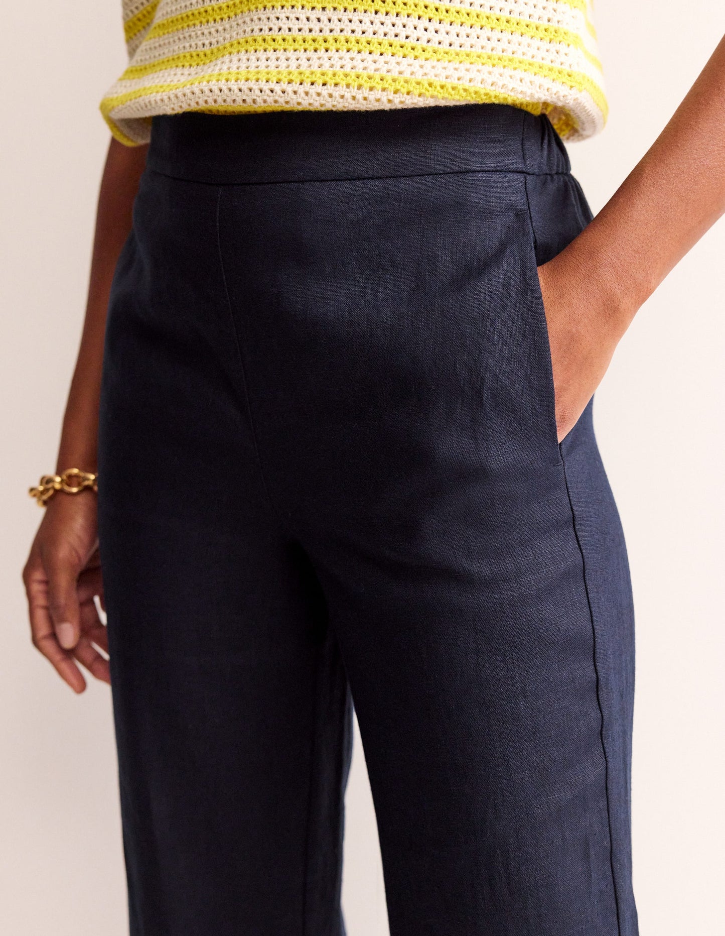 Hampstead Linen Trousers-Navy