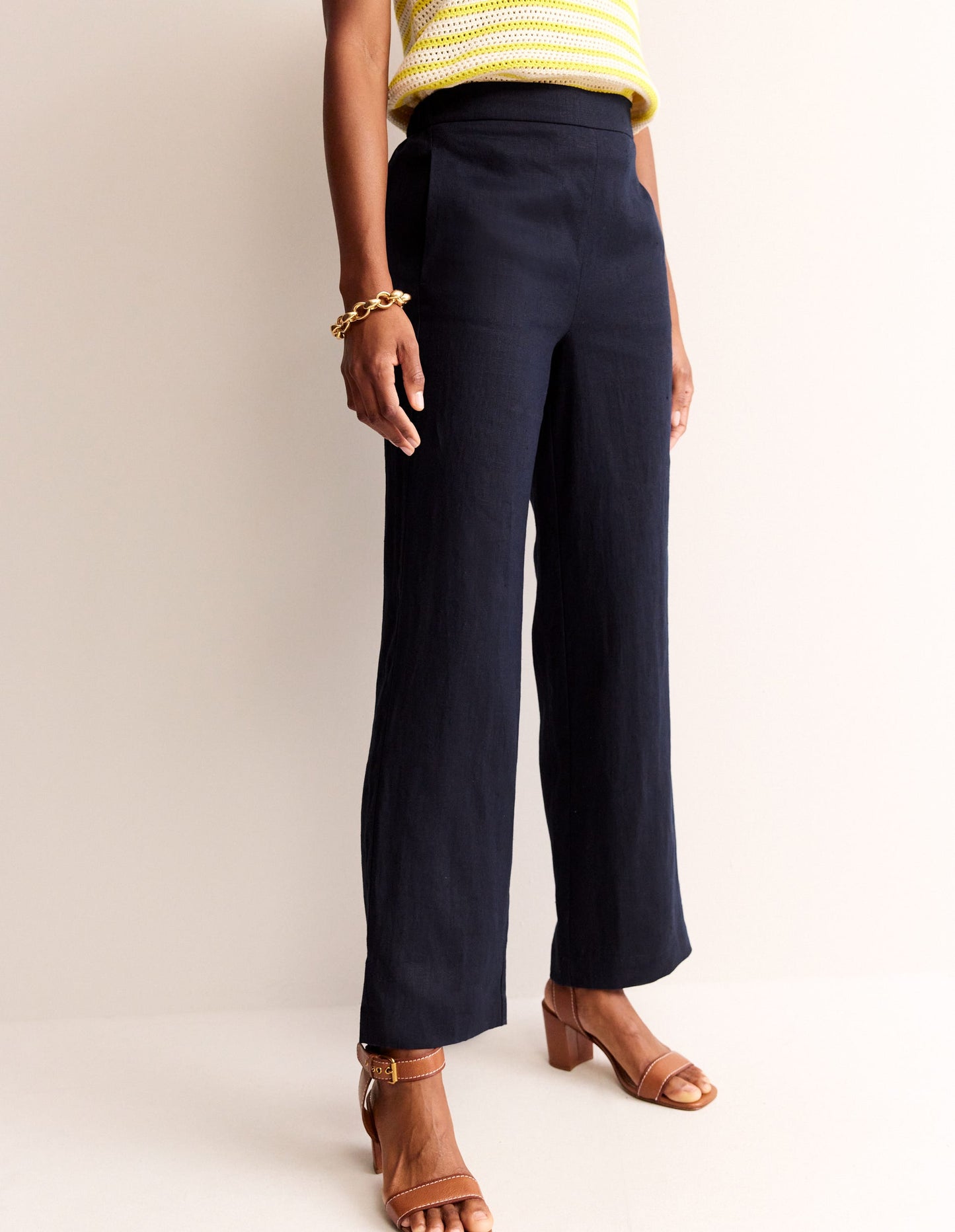 Hampstead Linen Trousers-Navy