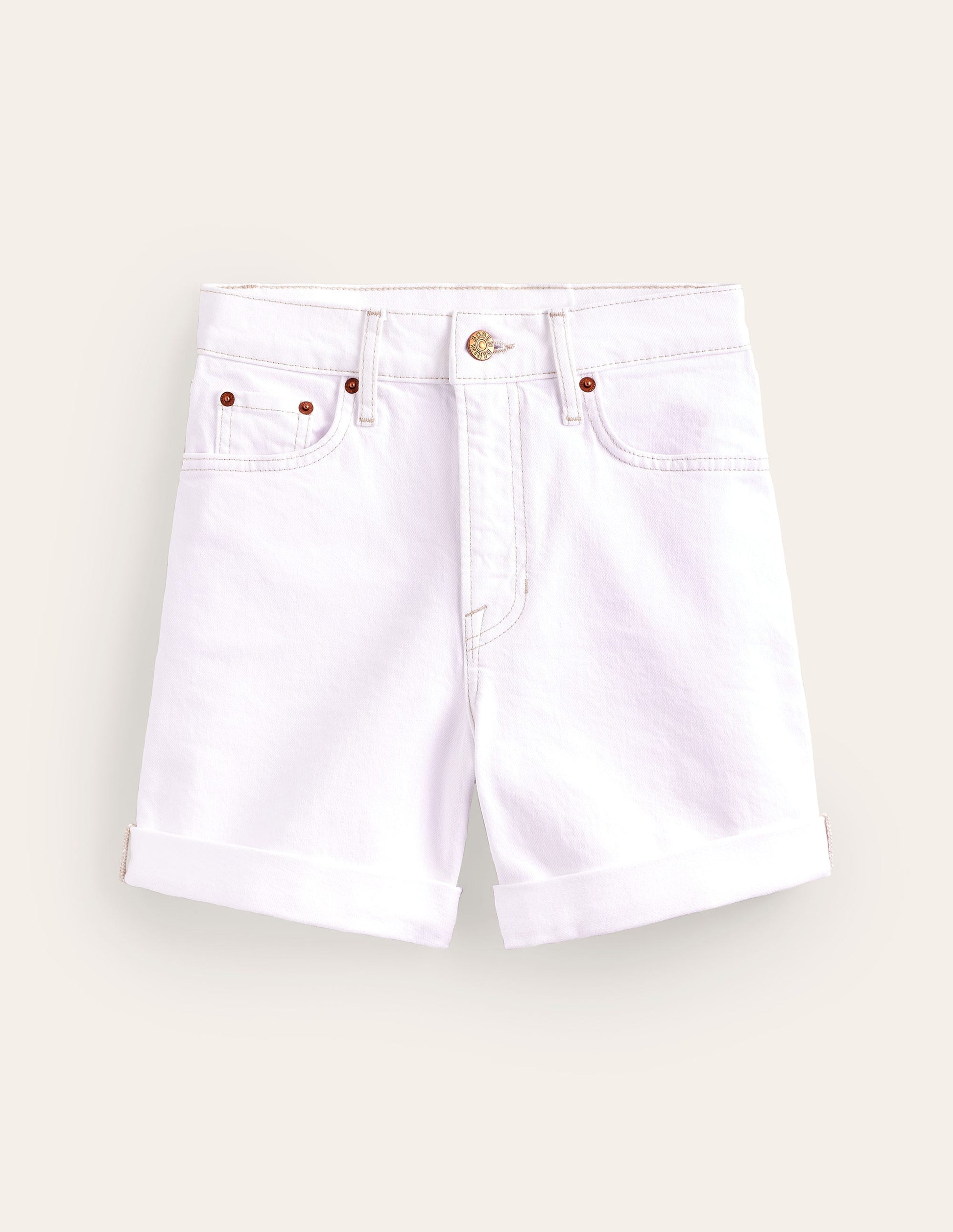 Denim Shorts-White-5