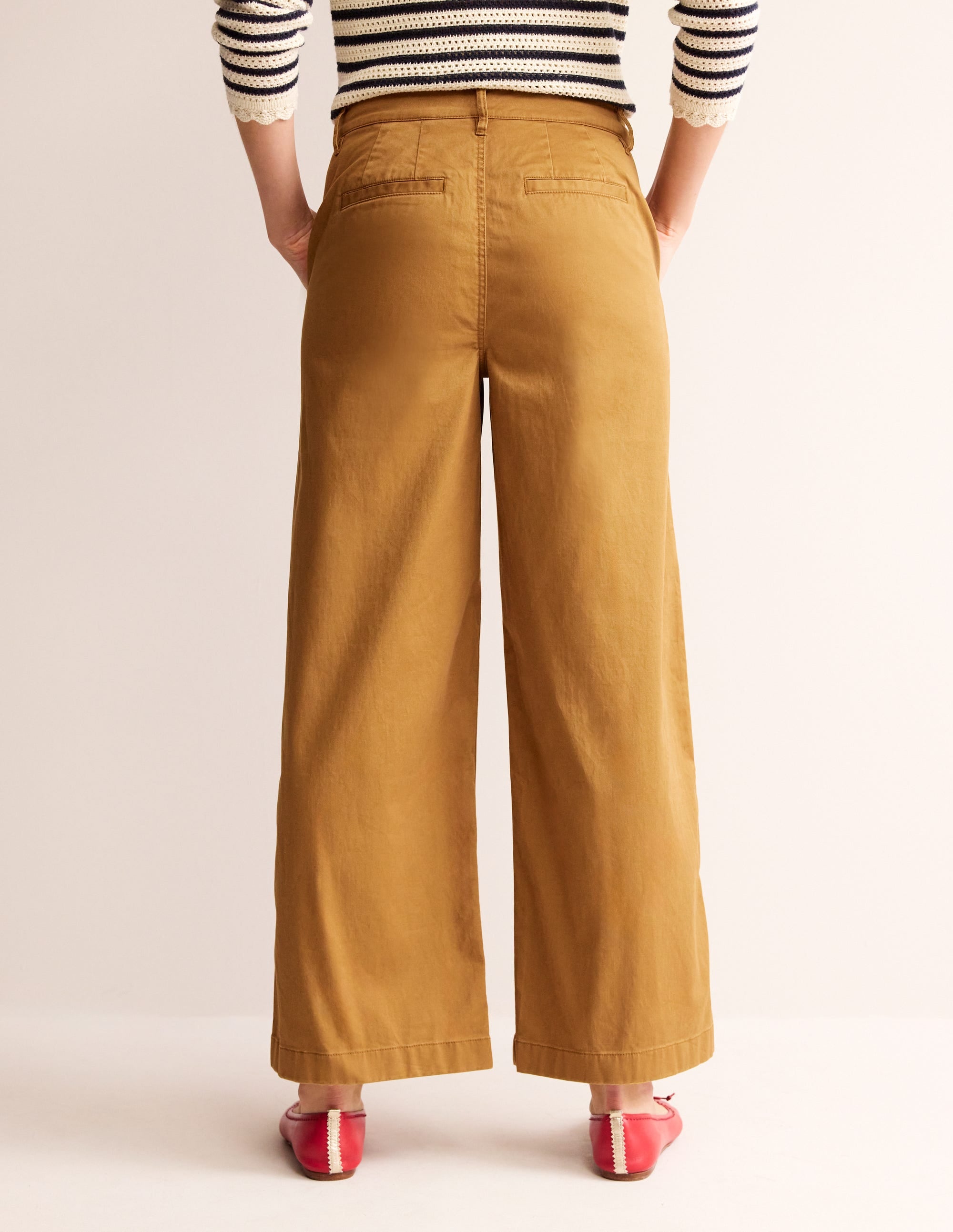 BARNSBURY WIDE LEG CHINO-Bronze Brown - Image 3