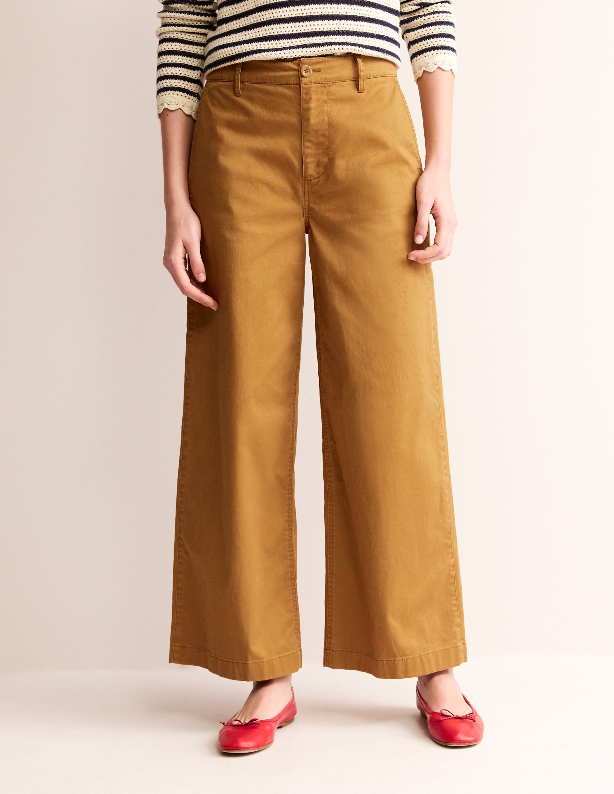 BARNSBURY WIDE LEG CHINO-Bronze Brown - Image 4