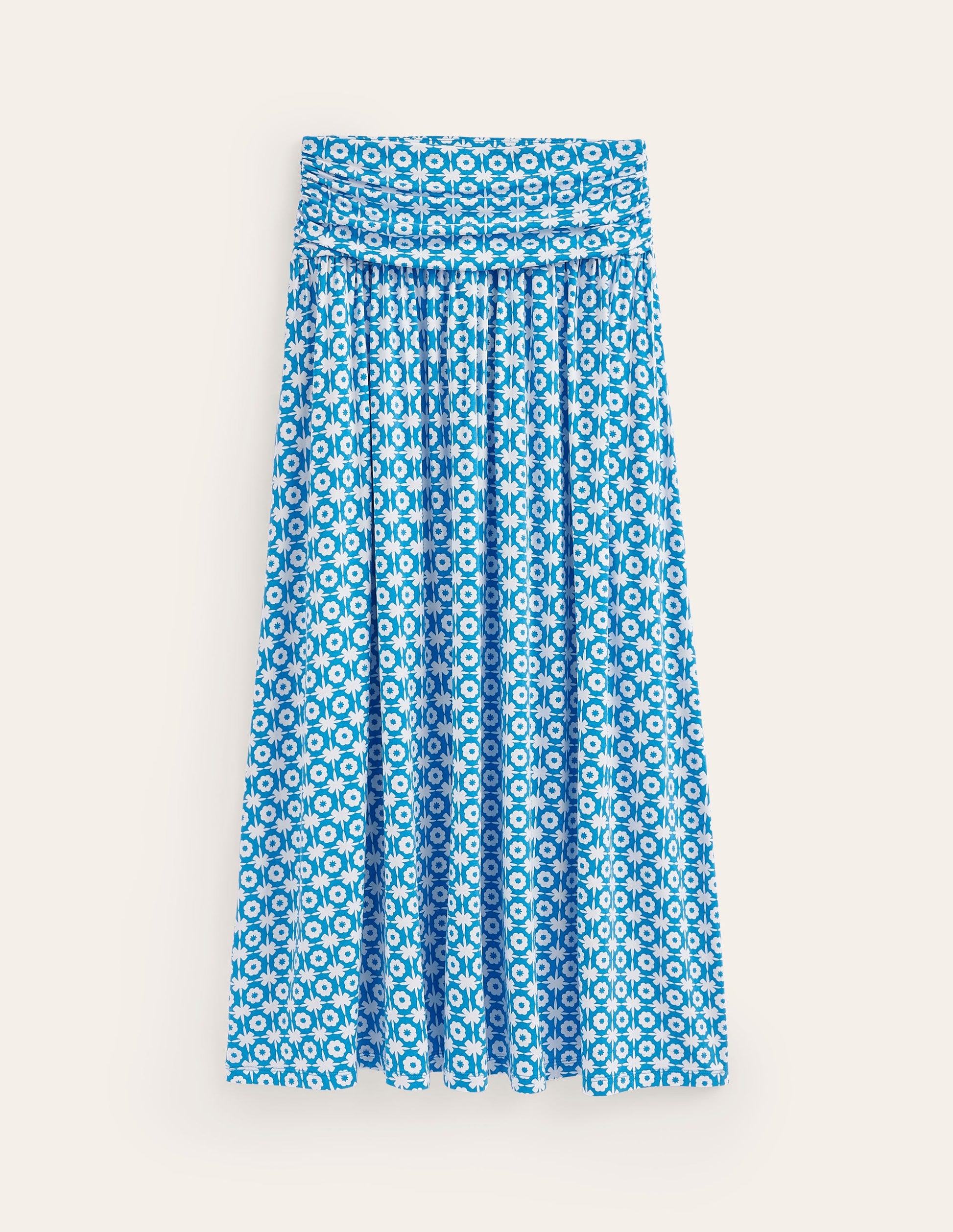 Rosaline Jersey Skirt-Brilliant Blue, Blossom Tile-5