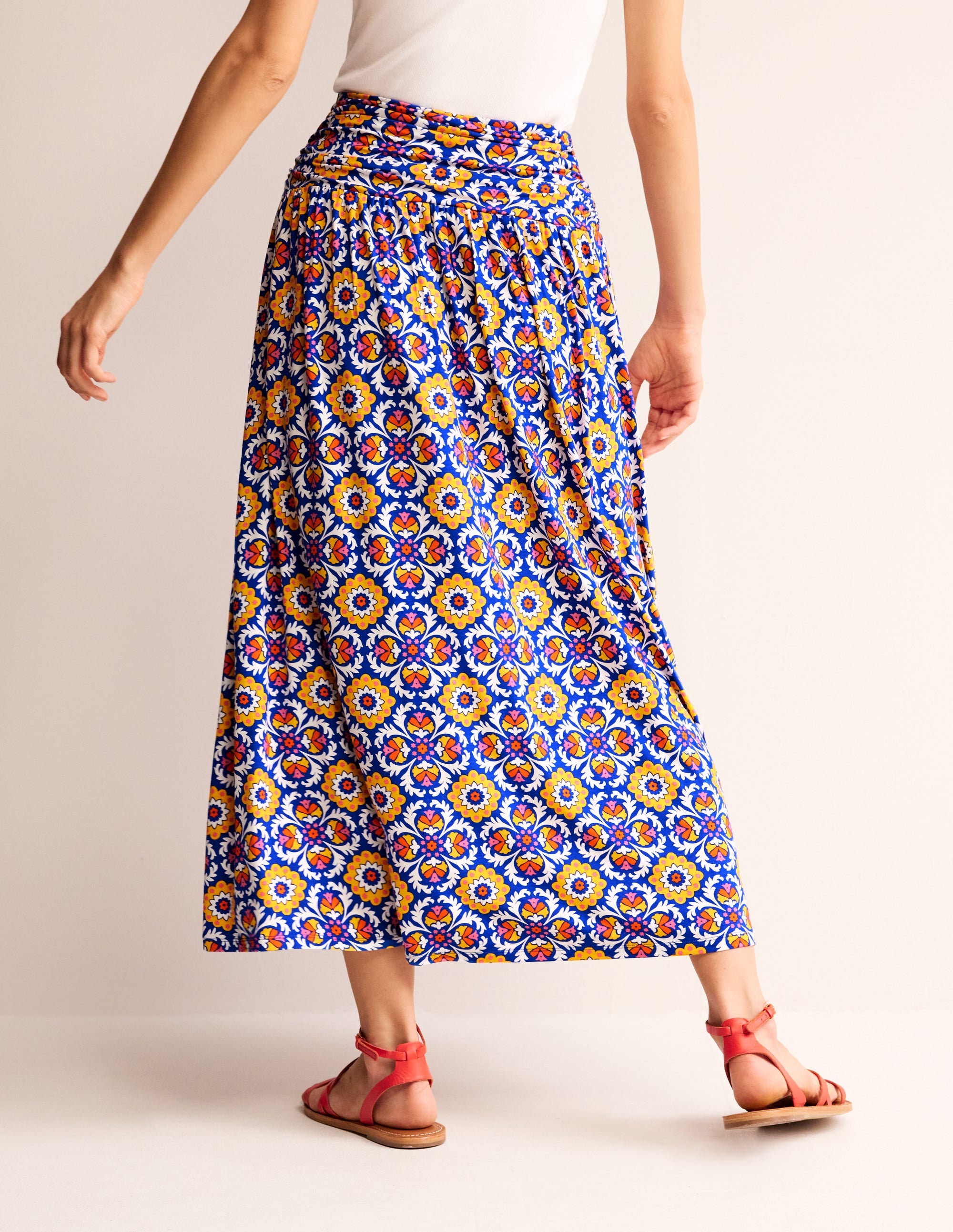 Rosaline Jersey Skirt-Multi, Mosaic Bloom - Image 3