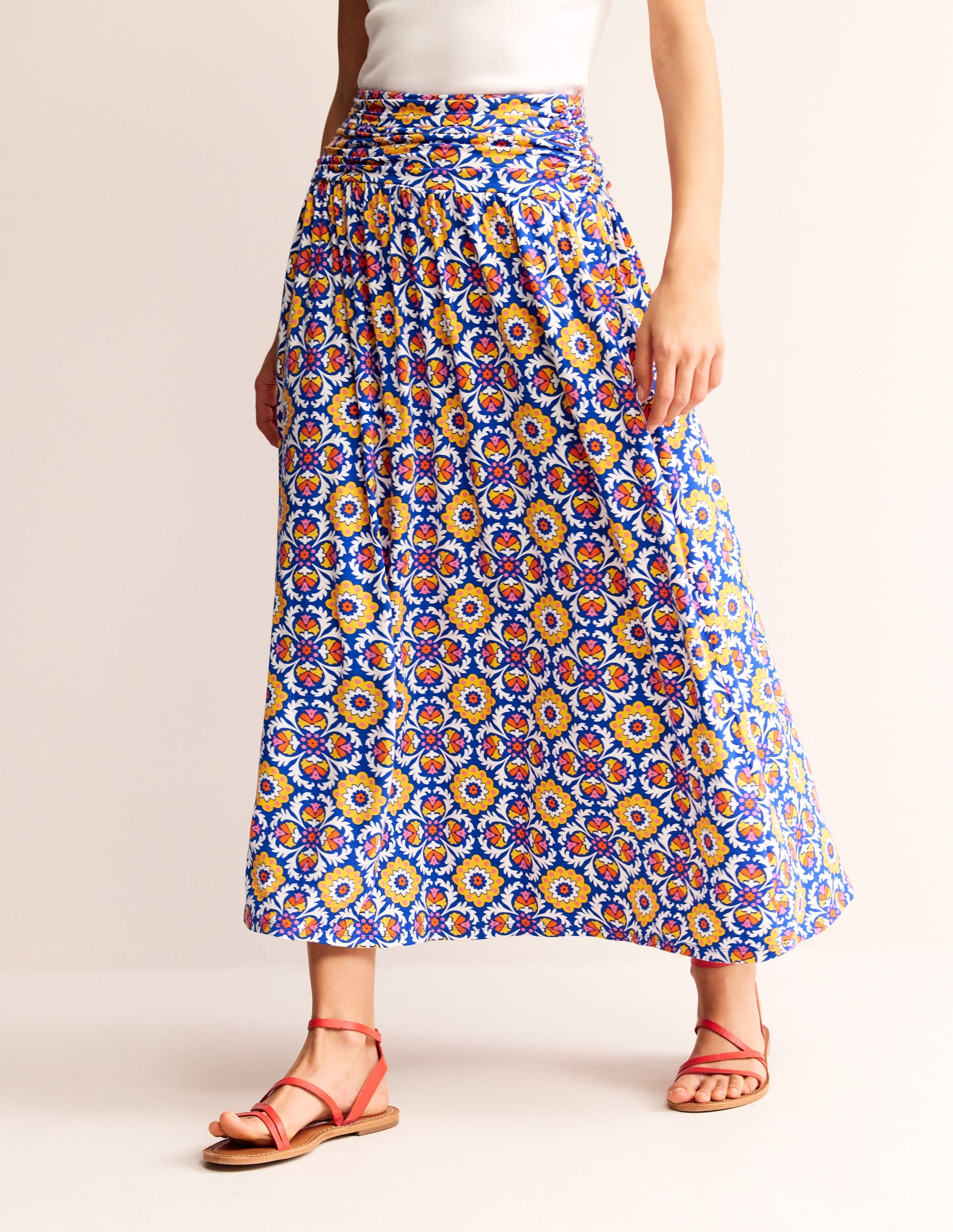 Rosaline Jersey Skirt-Multi, Mosaic Bloom-4
