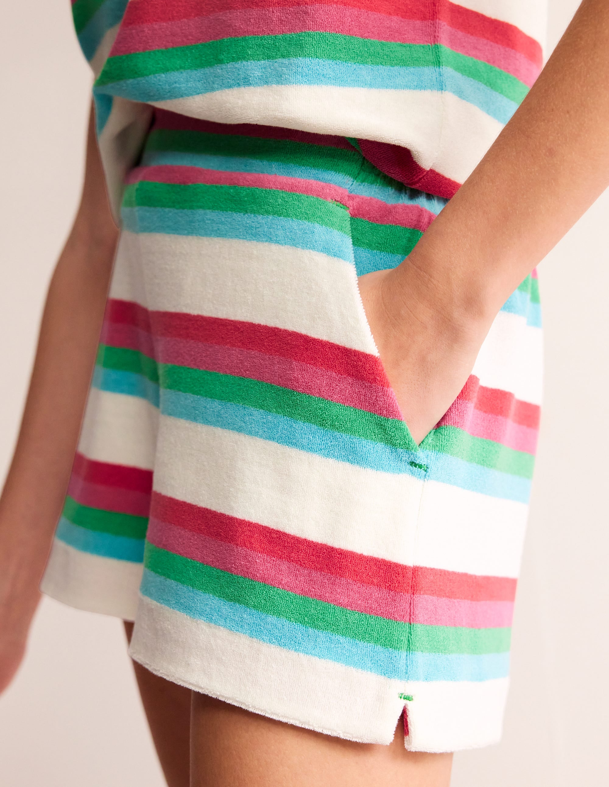Towelling Shorts-Multi Stripe - Image 2