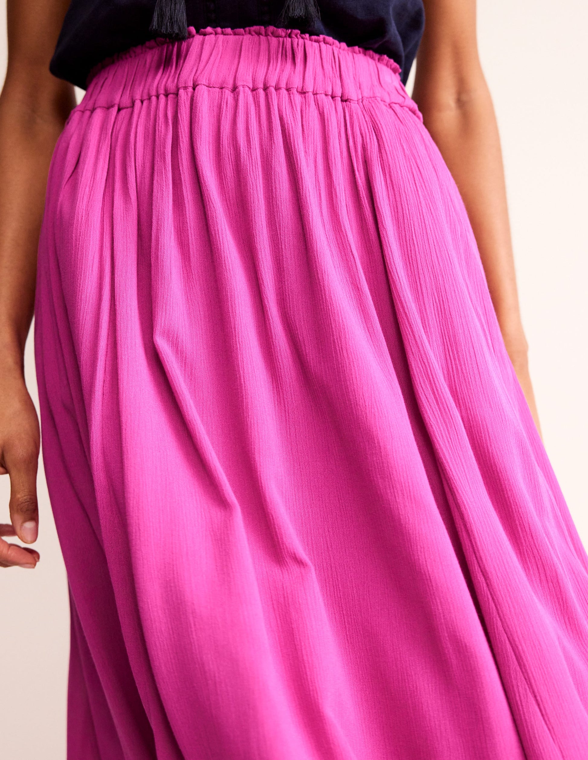Crinkle Midi Skirt-Phlox Pink-2
