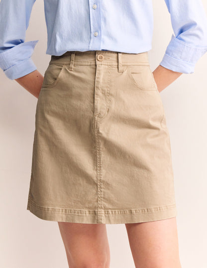 Nell Chino Skirt-Neutral