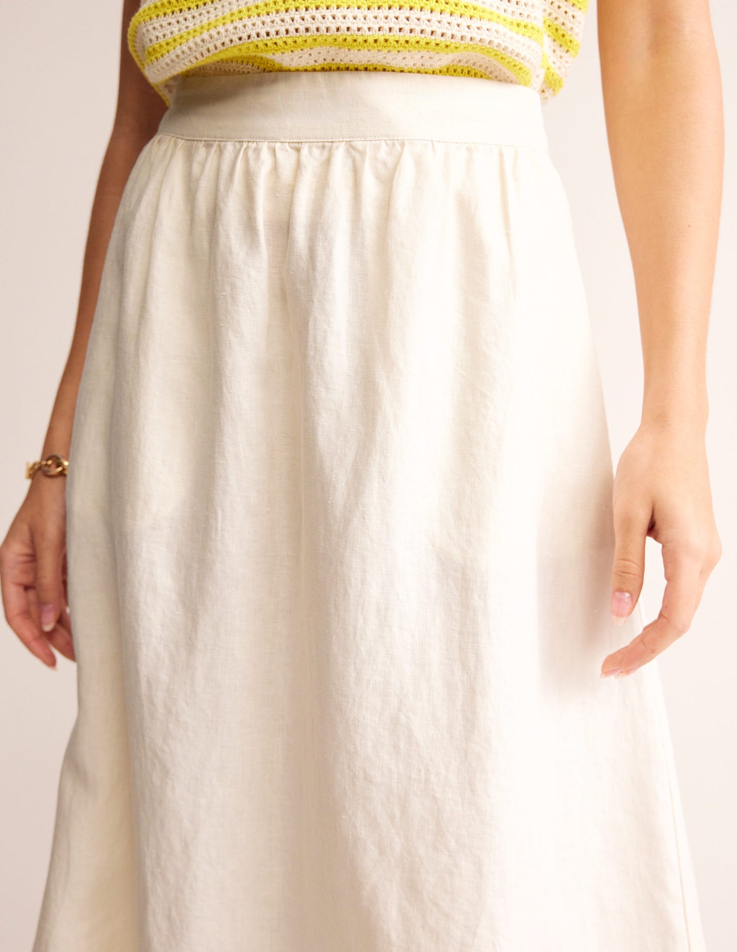 Florence Linen Skirt-Ecru