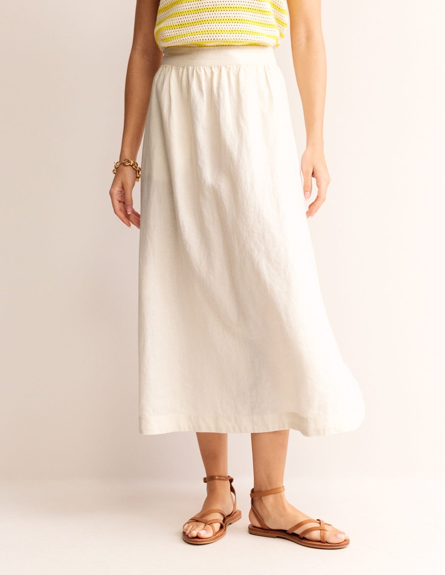 Florence Linen Skirt-Ecru