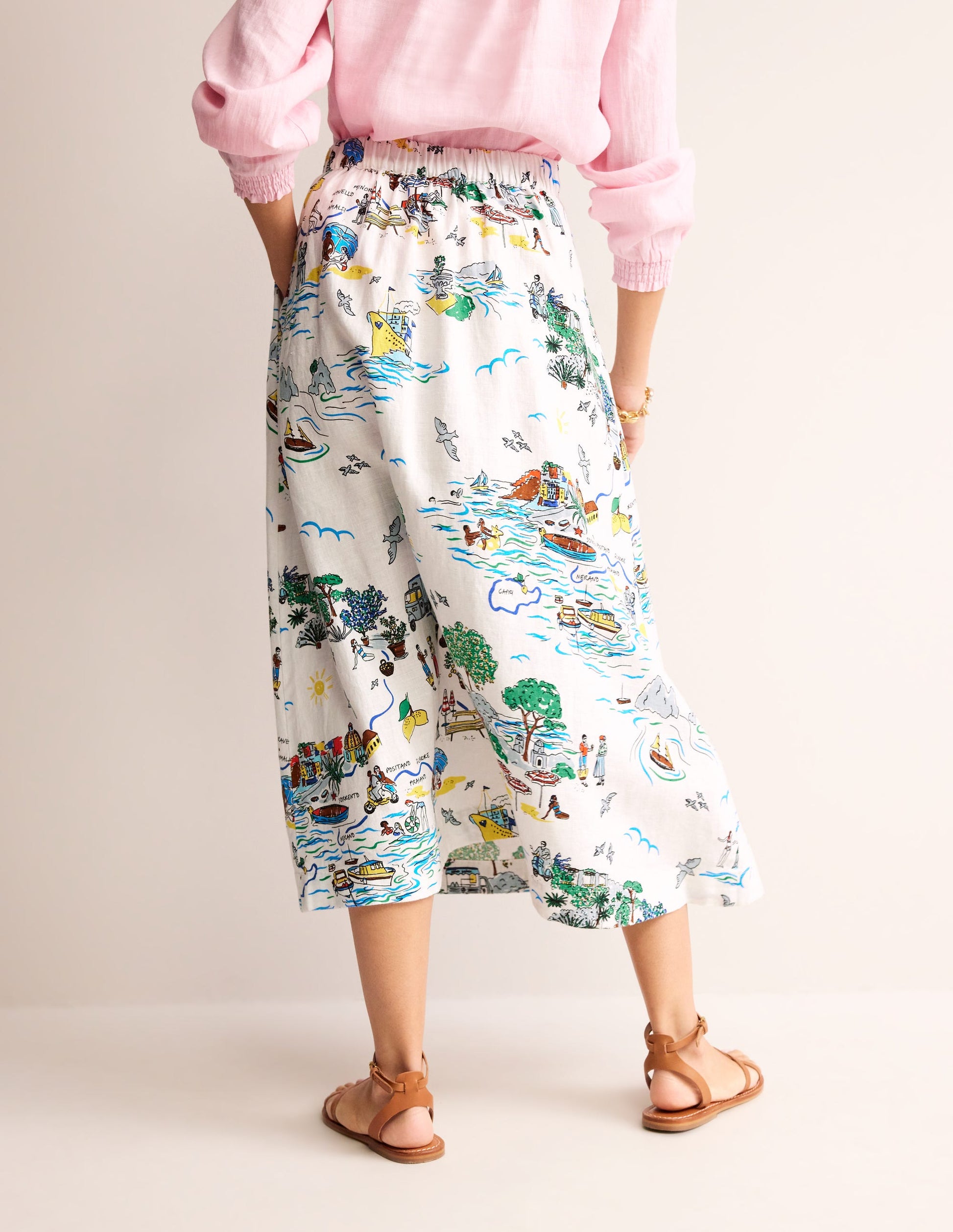 Florence Linen Skirt-Ivory, Amalfi-3
