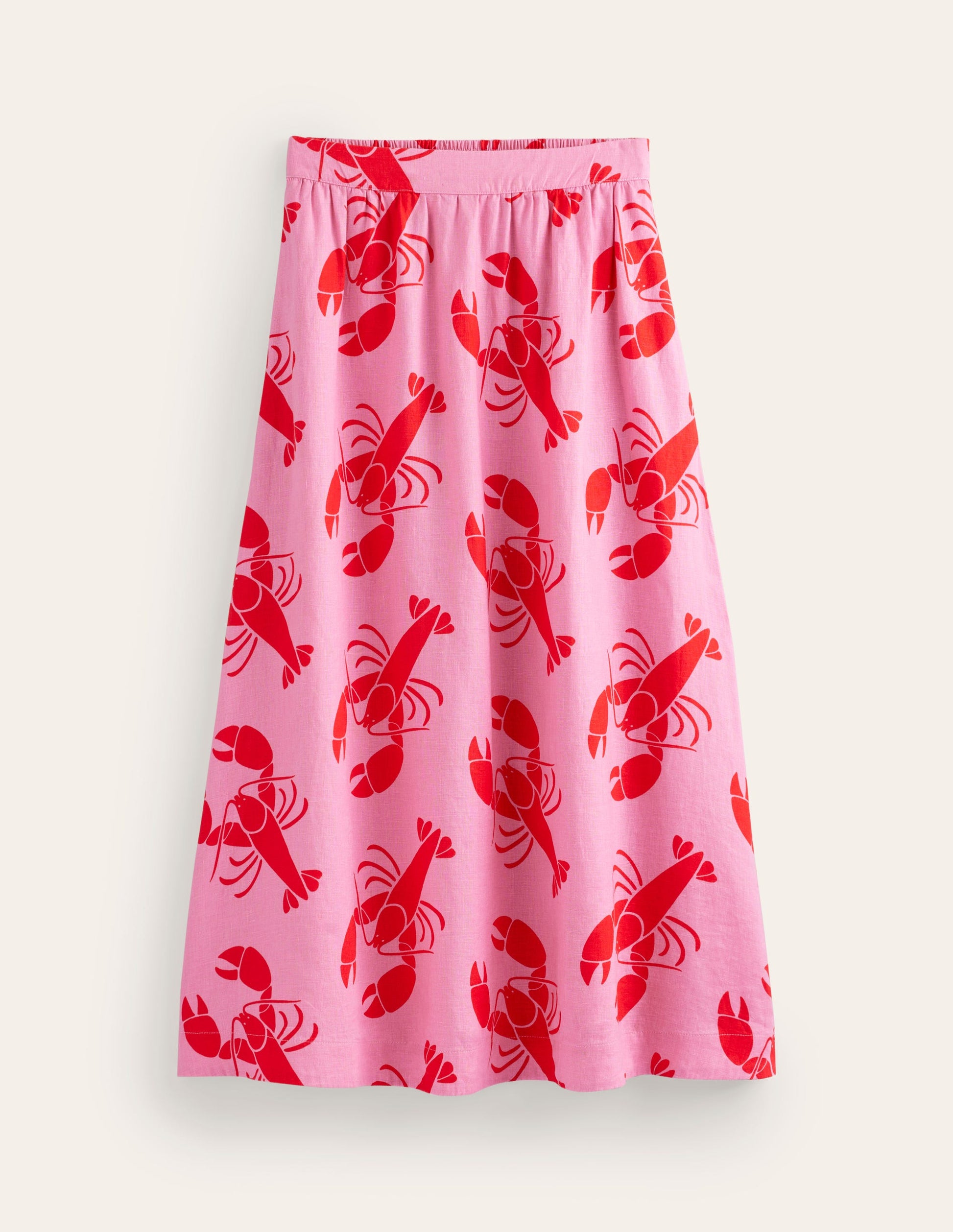 Florence Linen Skirt-Cashmere Rose, Lobster-6