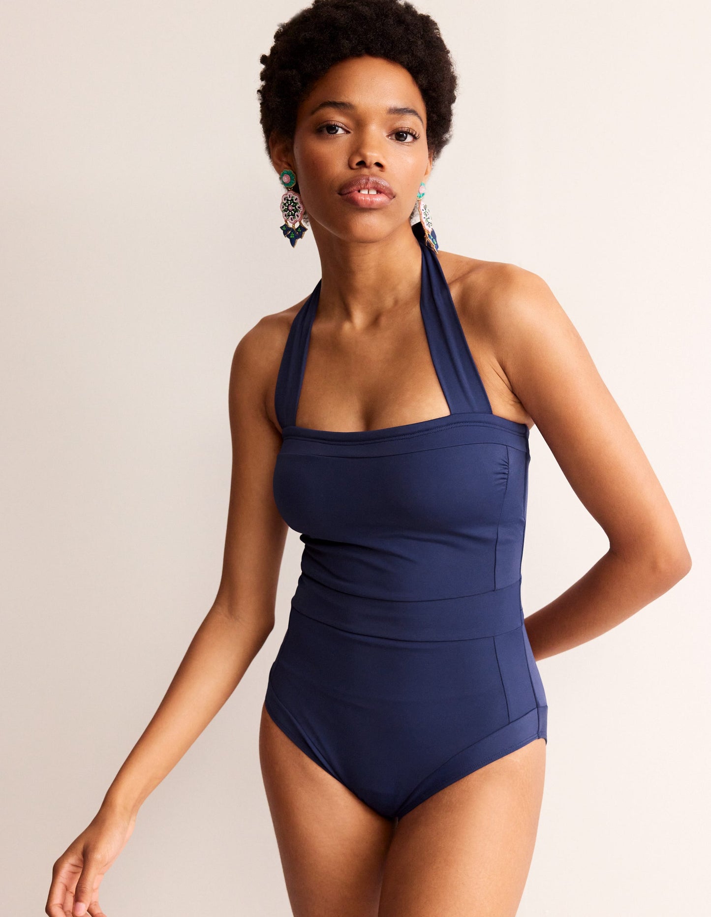 Santorini Halterneck Swimsuit -French Navy