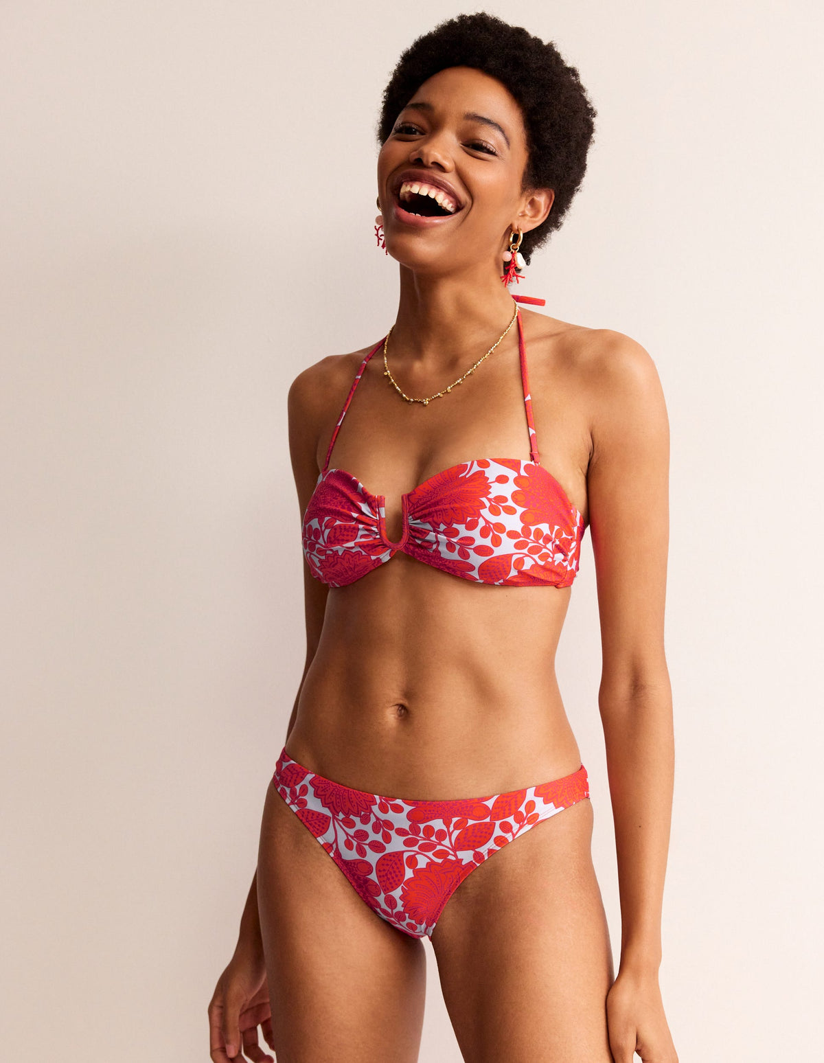 Classic Bikini Bottoms-Fire Cracker, Gardenia Swirl - Image 1