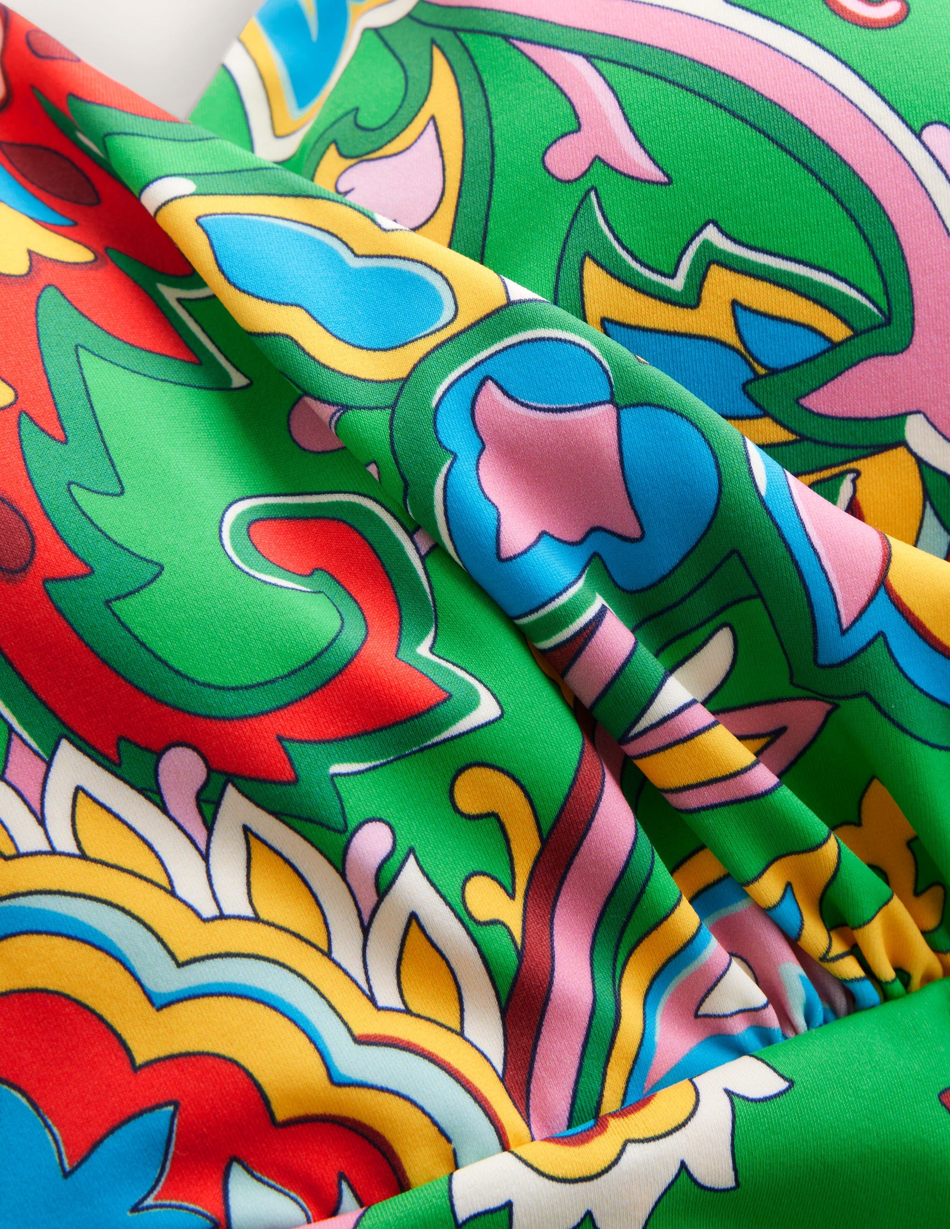 Levanzo Halter Tankini Top-Kelly Green, Paisley Azure-6