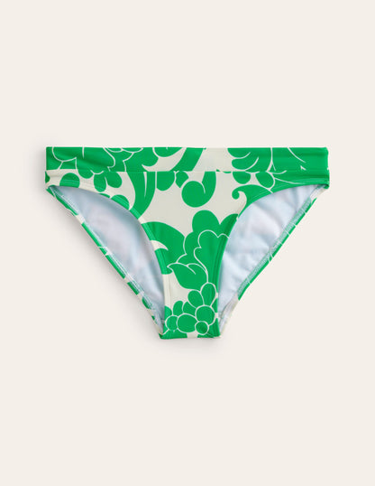 Ithaca Panel Bikini Bottoms-Bright Green, Opulent Whirl