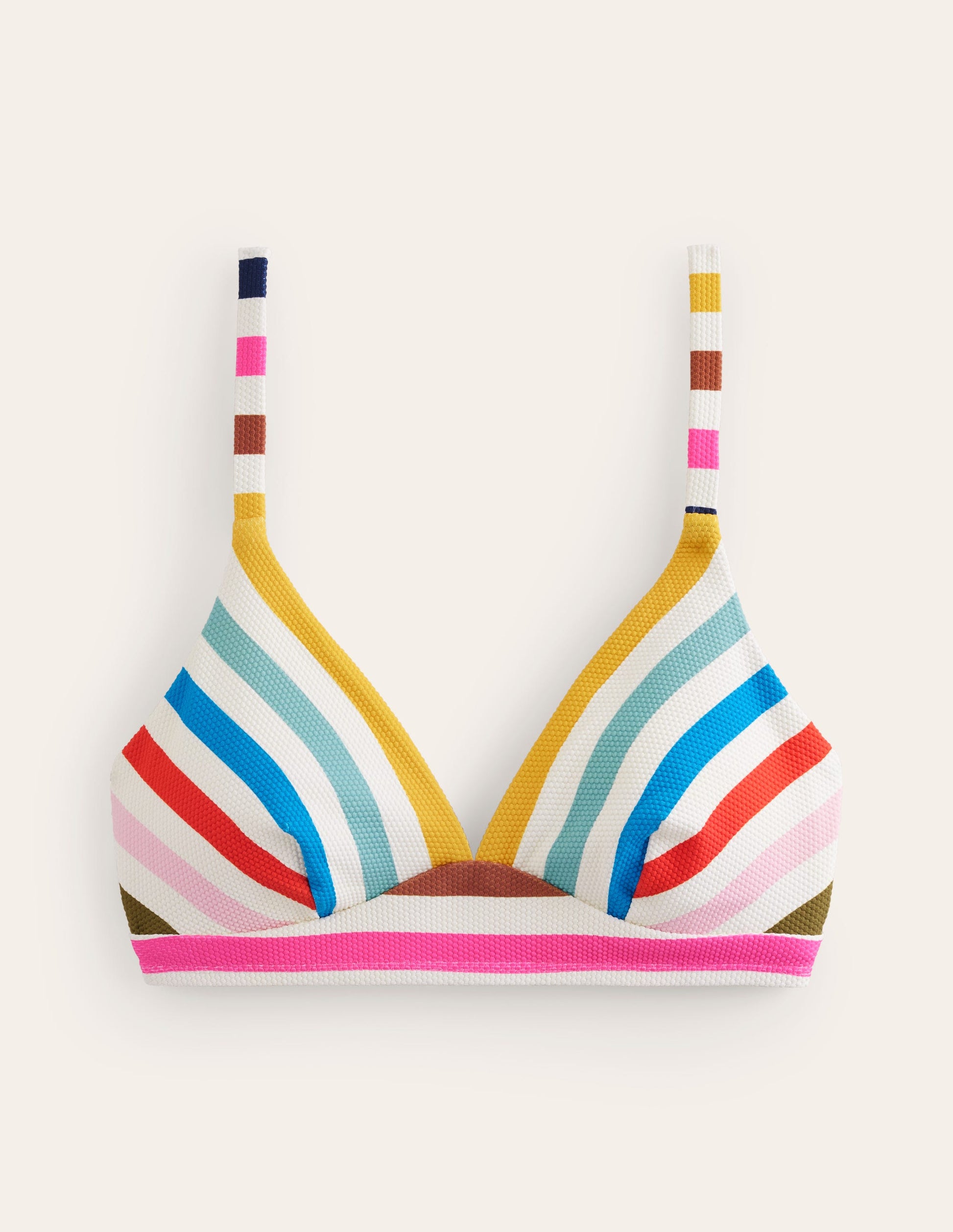 Arezzo V-neck Bikini Top-Multi Stripe-6