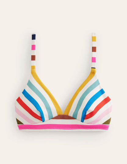 Arezzo V-neck Bikini Top-Multi Stripe-6