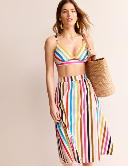 Arezzo V-neck Bikini Top-Multi Stripe-1
