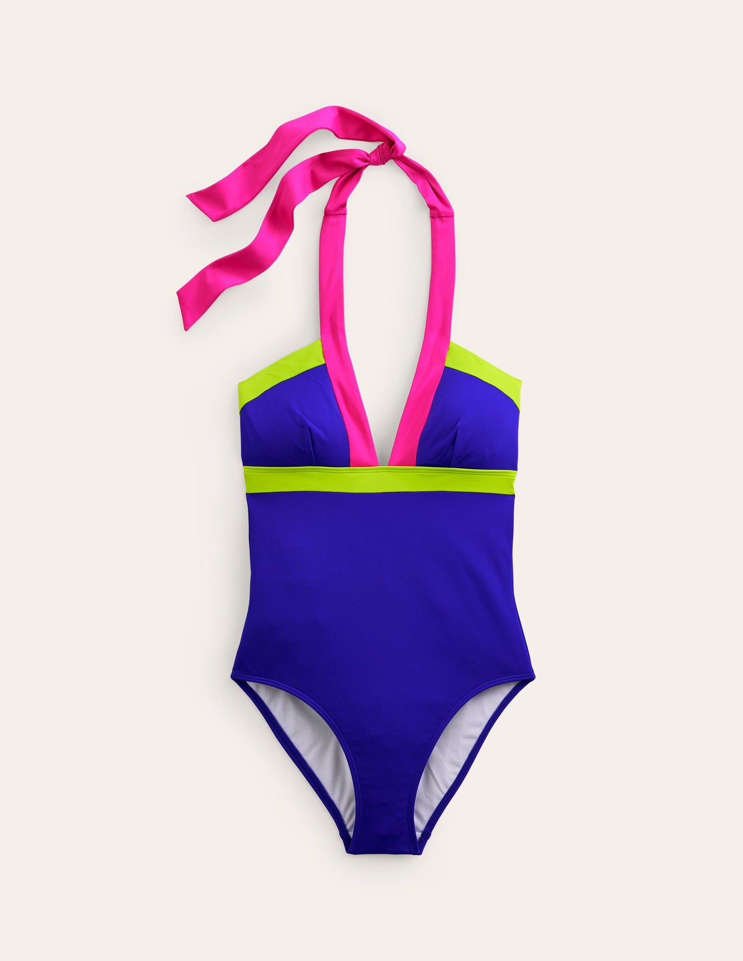 Ithaca Halter Swimsuit-Blue Colourblock