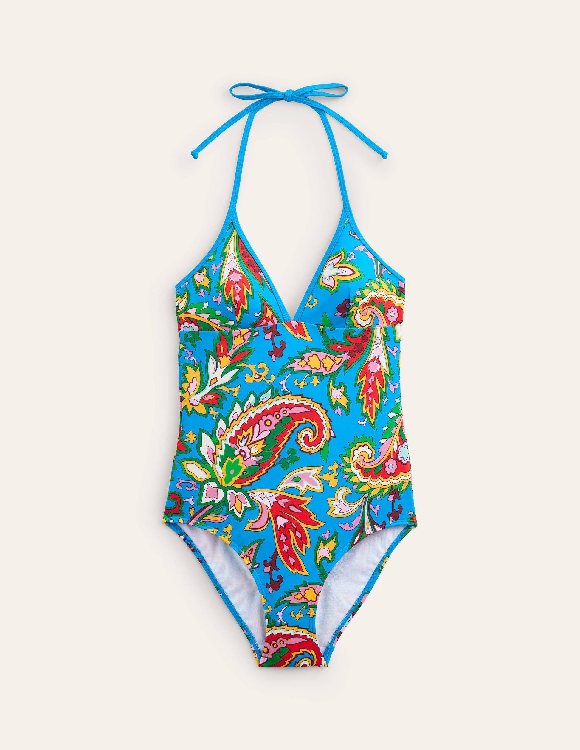 Como String  Swimsuit-Vivid Blue, Paisley Azure-5