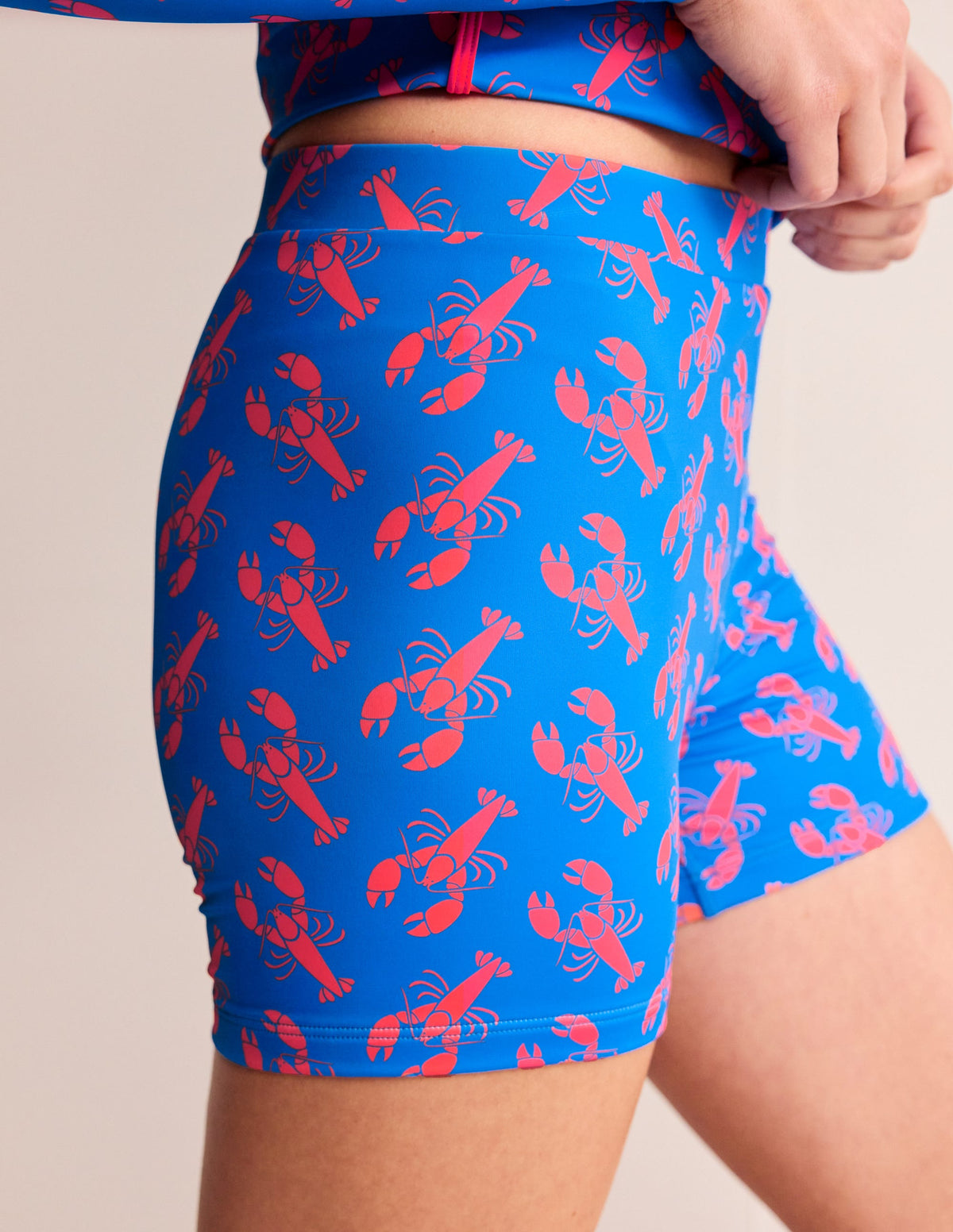 Swim Cycling Shorts-Indigo Bunting, Lobster - Image 2