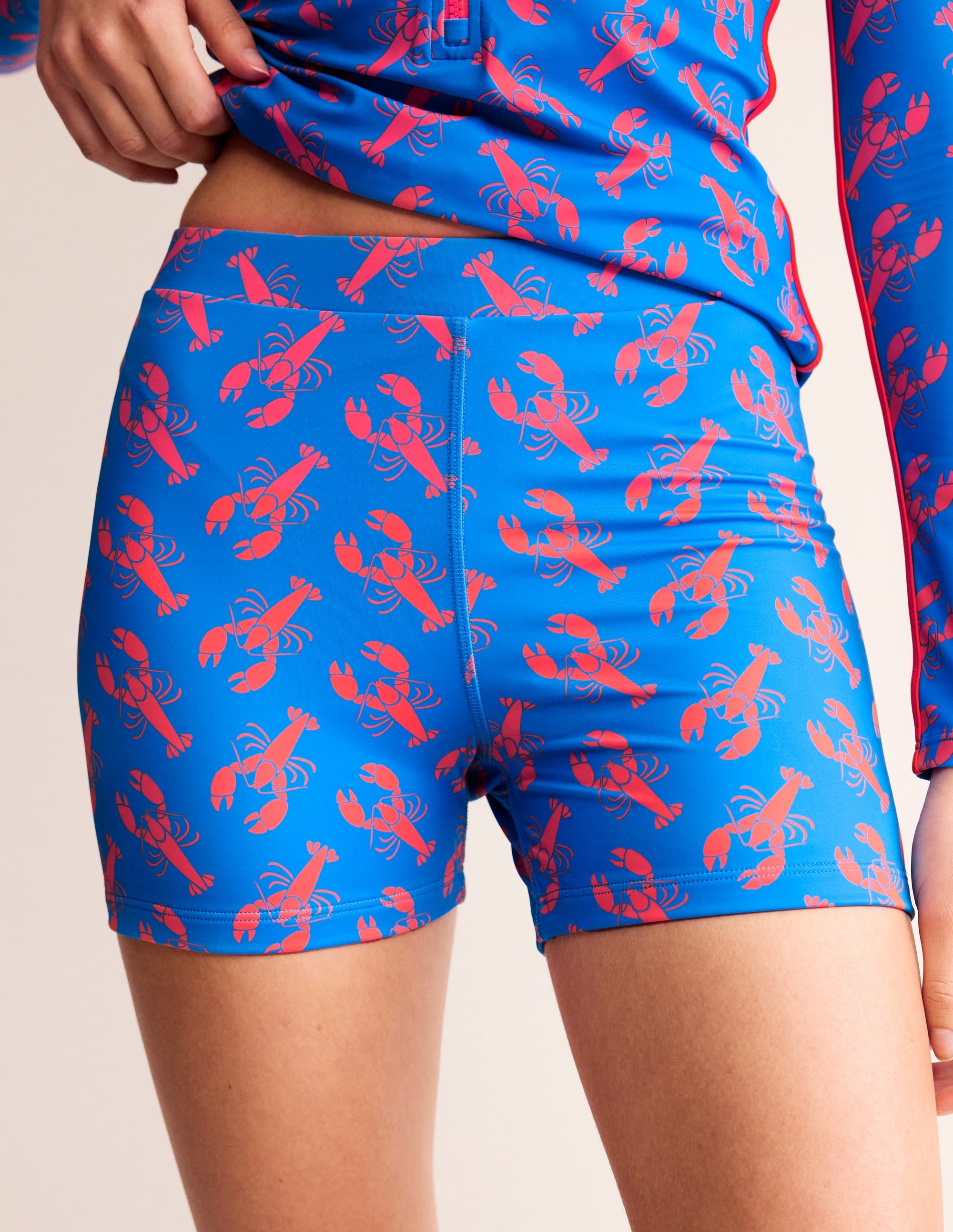 Swim Cycling Shorts-Indigo Bunting, Lobster - Image 4