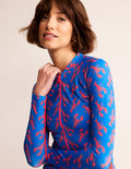 Piped Raglan Rash Vest-Indigo Bunting, Lobster