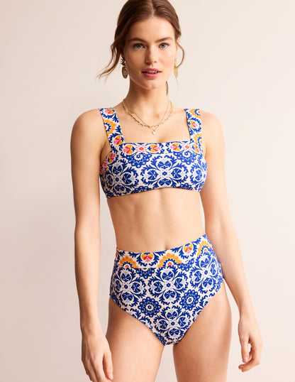 Square Neck Panel Bikini Top-Surf the Web, Mosaic Bloom-4