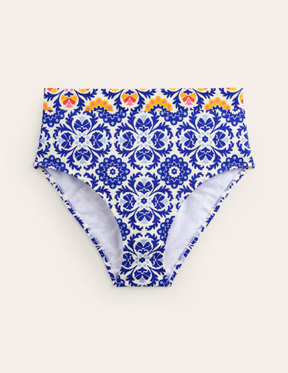 Panel High Waist Bottoms-Surf the Web, Mosaic Bloom-5