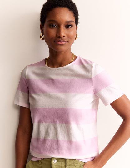 Bea Short Sleeve Breton-Pink Wide Stripe-1