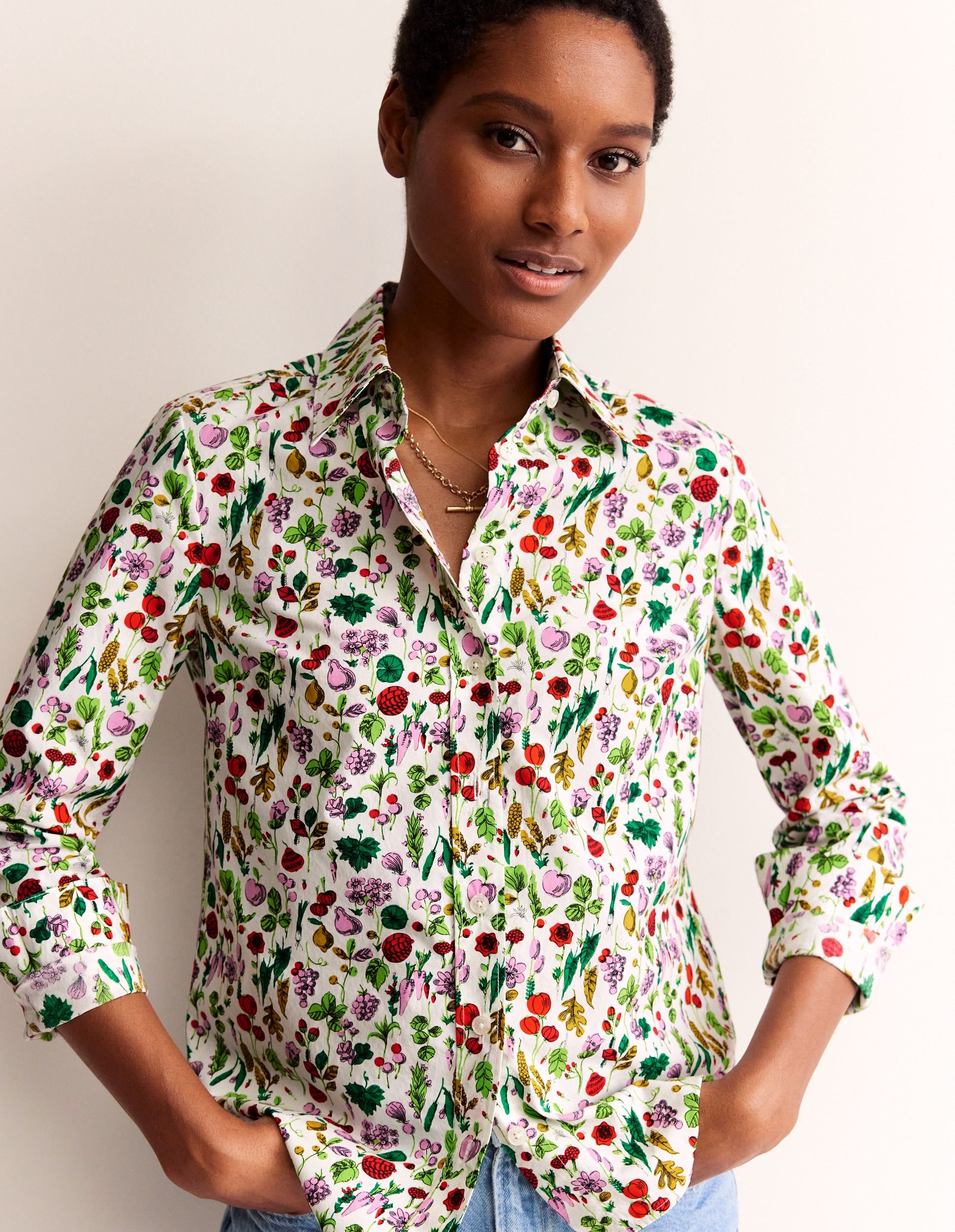 Sienna Cotton Shirt-Ivory, Spring Crop-1