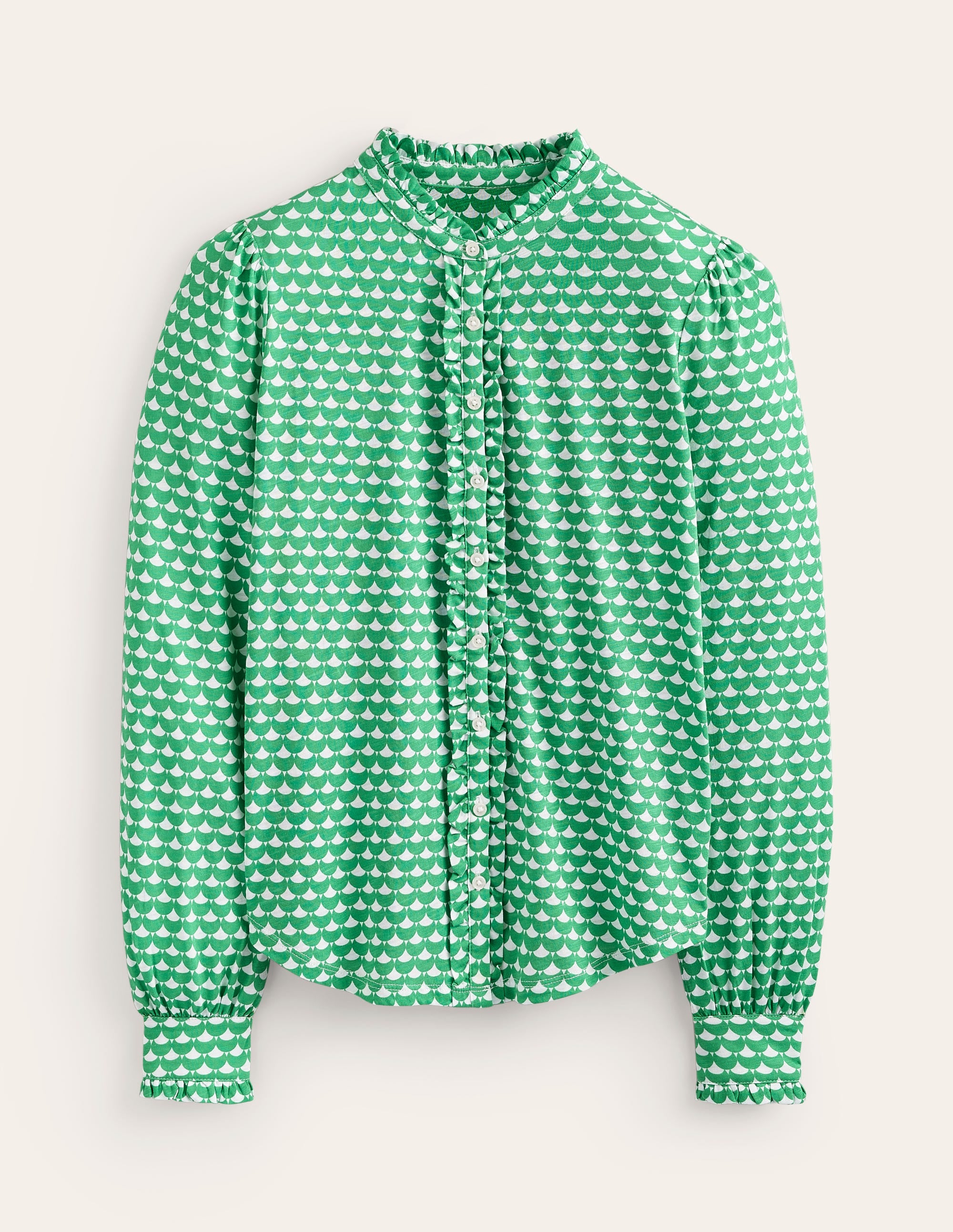 Caroline Jersey Shirt-Ming Green, Crescent Stamp - Image 5