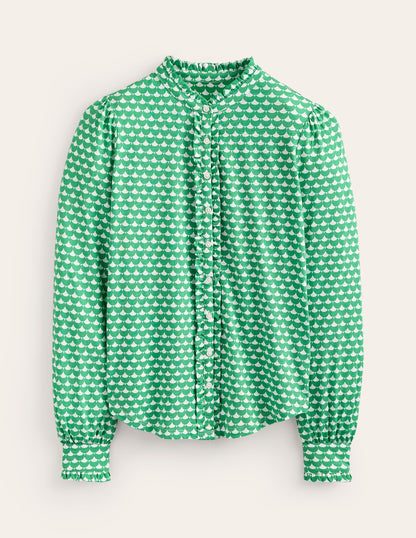 Caroline Jersey Shirt-Ming Green, Crescent Stamp-5