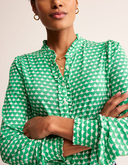 Caroline Jersey Shirt-Ming Green, Crescent Stamp-2