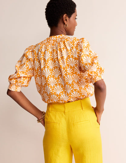 Ada Linen Top-Artisan Gold, Shells-3