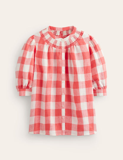 Ada Linen Top-Porcelain Rose, Gingham-5