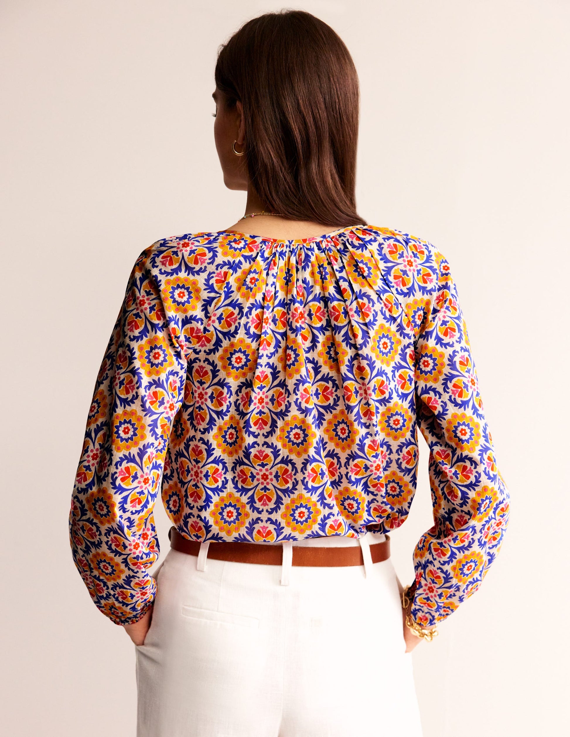 Serena Cotton Blouse-Artisan’s Gold, Mosaic Bloom-6